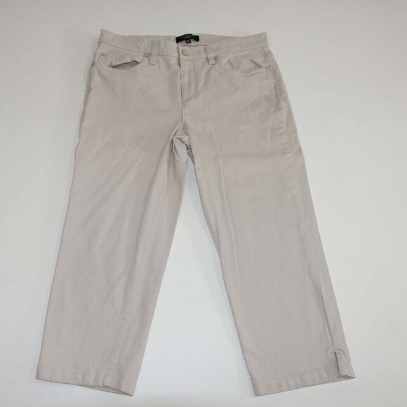 Talbots Women's Cropped Jeans Size 10 Petite Beige High Rise Stretch Denim 10P - Picture 1 of 7